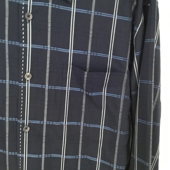 Cubavera Men’s Blue Striped Long Sleeve Shirt - Picture 4 of 6